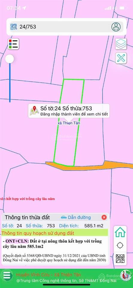 Bán đất vườn diện tích lớn giá tốt thiện tân cũ (nay thuộc phường trảng dài) thông