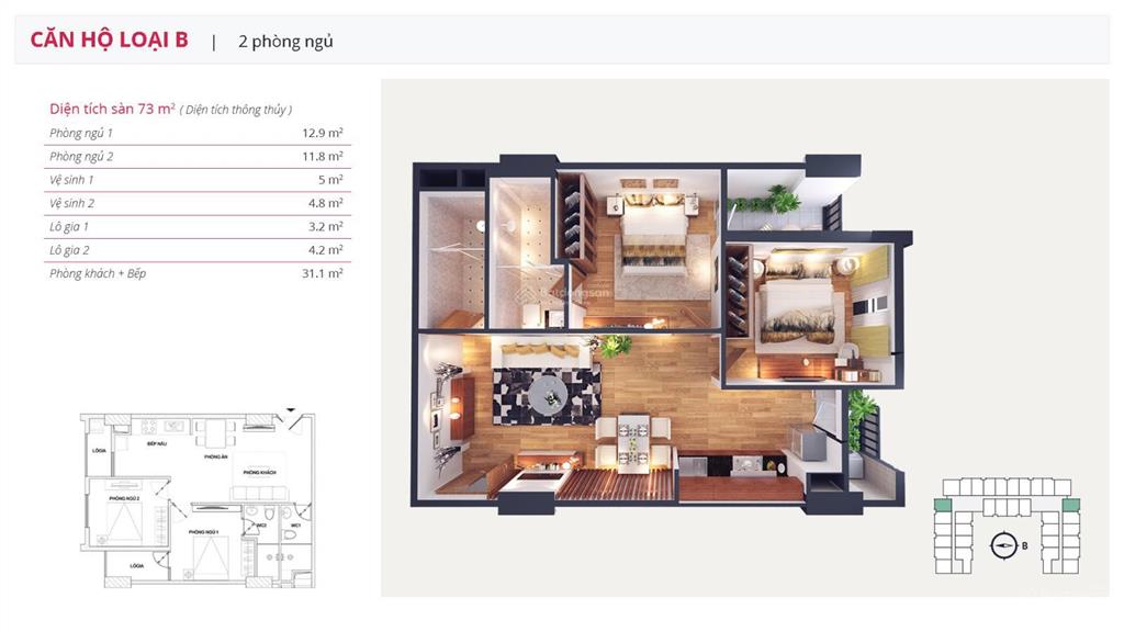 Chính chủ bán gấp căn hộ 2n2wc chung cư athena xuân phương giá hơn 3 tỷ