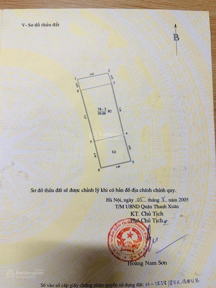 Chính chủ cần bán nhà mặt đường cự lộc  50m2  sổ vuông phù hợp xây ccmn  kinh doanh