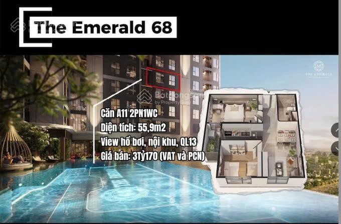 The emerald 68 căn hộ 2pn1wc view trực diện hồ bơi giá 3tỷ170 (đã bao gồm vat và pcn)