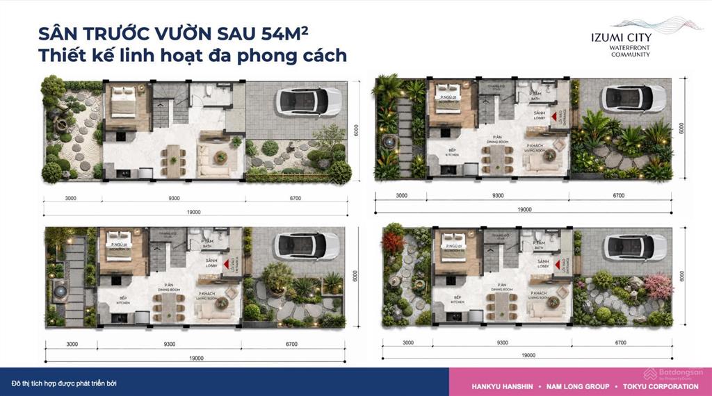Nhà phố vườn 3 tầng 152m2 izumi canaria 7,6tỷ (vat) nhận nhà t11/2027  tt chỉ 50% đến khi nhận nhà