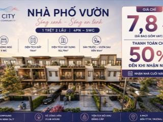 Nhà phố vườn 3 tầng 152m2 izumi canaria 7,8tỷ(vat) nhận nhà t11/2027  tt chỉ 50% đến khi nhận nhà