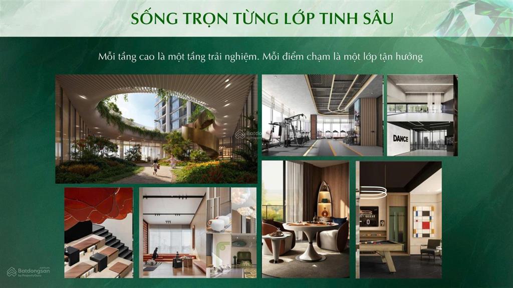 The emerald boulevard căn hộ 2pn 1wc 59m2 view ngoại khu hướng đông bắc, bàn giao full nội thất