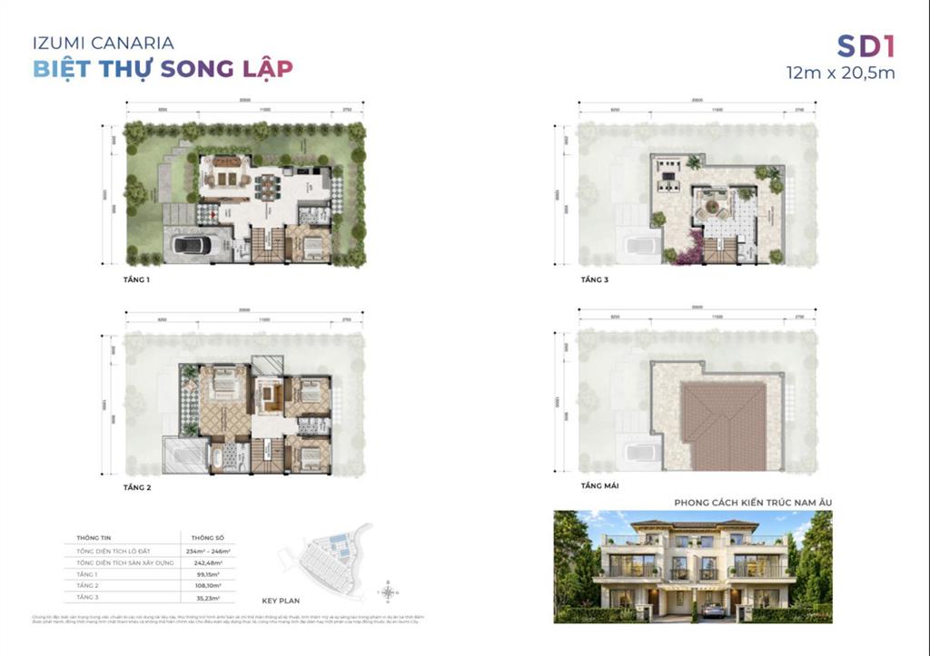Izumi canaria  biệt thự song lập đối diện clubhouse