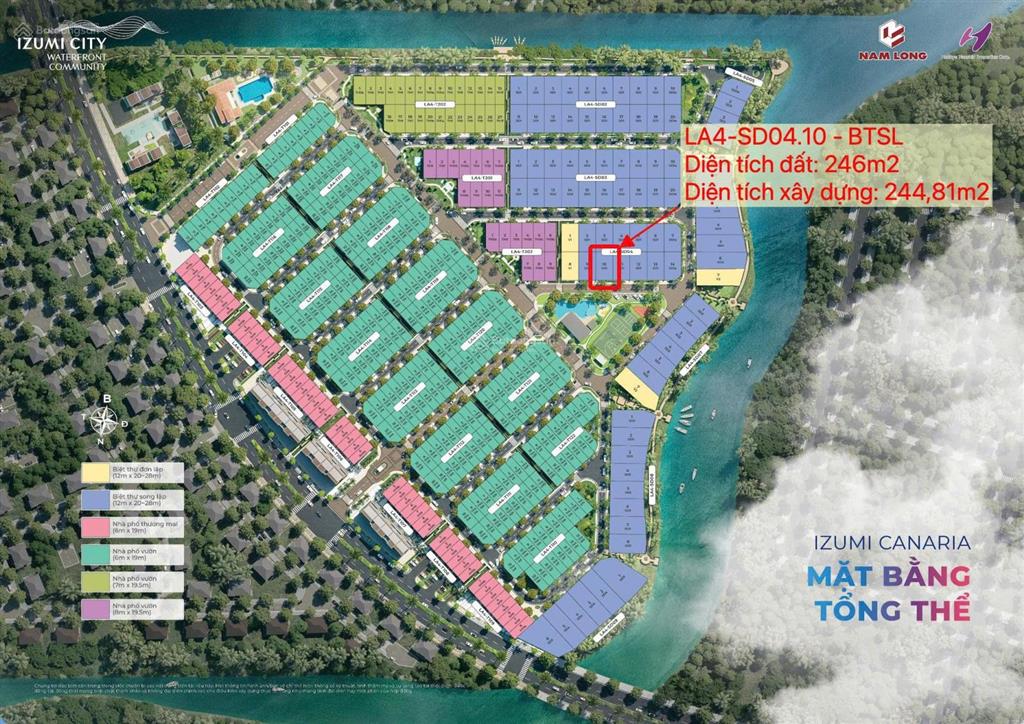 Izumi canaria  biệt thự song lập đối diện clubhouse