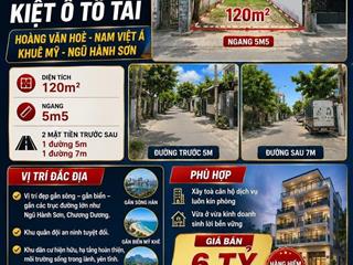Chính chủ cần bán Lô Đất Hoàng Văn Hoè - 2 mặt tiền trước sau - 120 m2 - Giá chỉ 6 tỷ -