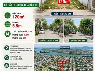 Cần bán Lô đất 2 mặt tiền kiệt  6m - Đường Trần Hoành - Khuê Mỹ - Ngũ Hành Sơn - Diện