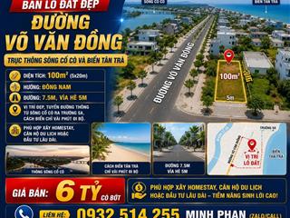 Bán lô đất đẹp 100m2 đường 7,5m Võ Văn Đồng - Trục thông sông và biển Tân Trà - Giá rẻ