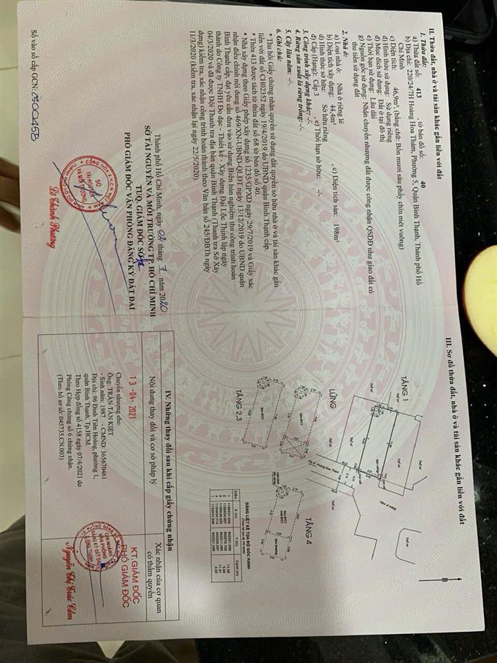 CHÍNH CHỦ BÁN NHÀ ĐƯỜNG HOÀNG HOA THÁM, PHƯỜNG 5, Q. BÌNH THẠNH, HỒ CHÍ MINH