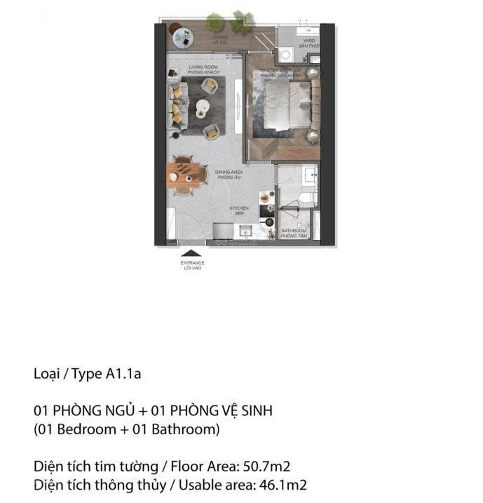 Bán CH 1PN, tầng cao hướng đẹp nổi bật tòa A4 dự án Eaton Park, Quận 2, TP. HCM