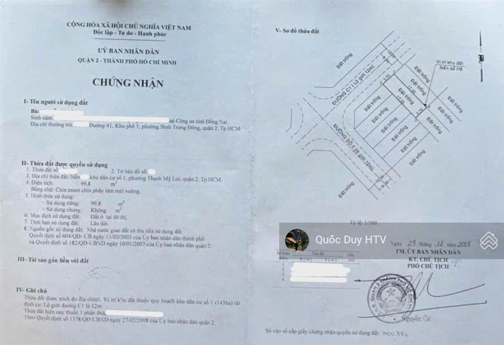 Siêu hiếm !! lô đất rẻ nhất thạnh mỹ lợi, q2. 11,4x17,5 cn 200m2 ( 26,5 tỷ )