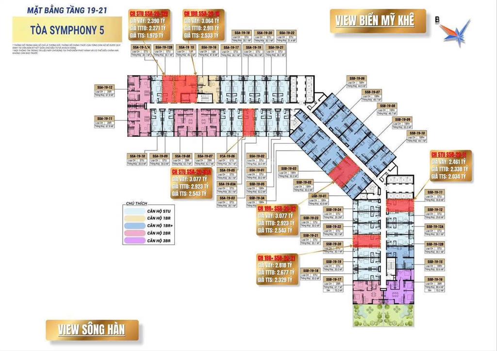 Chỉ từ 500 triệu sở hữu căn hộ symphony ngay sông  view pháo hoa diff, dòng tiền 20  30tr/th