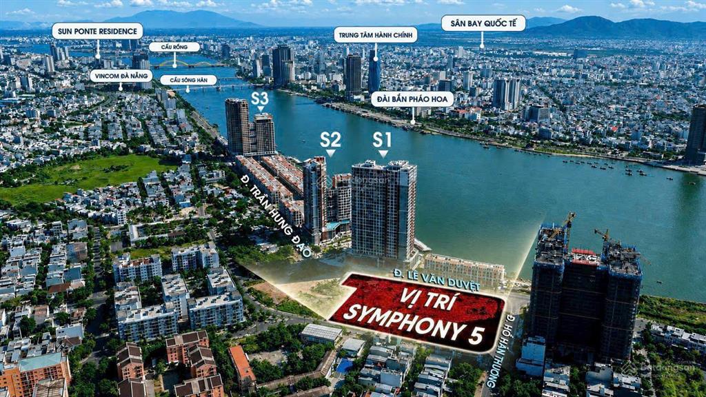 Chỉ từ 500 triệu sở hữu căn hộ symphony ngay sông  view pháo hoa diff, dòng tiền 20  30tr/th