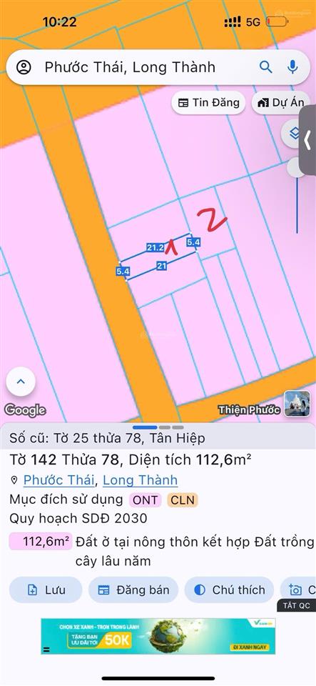 310m2 tân hiệp  long thành  150m2 thổ cư  cách chợ 150m