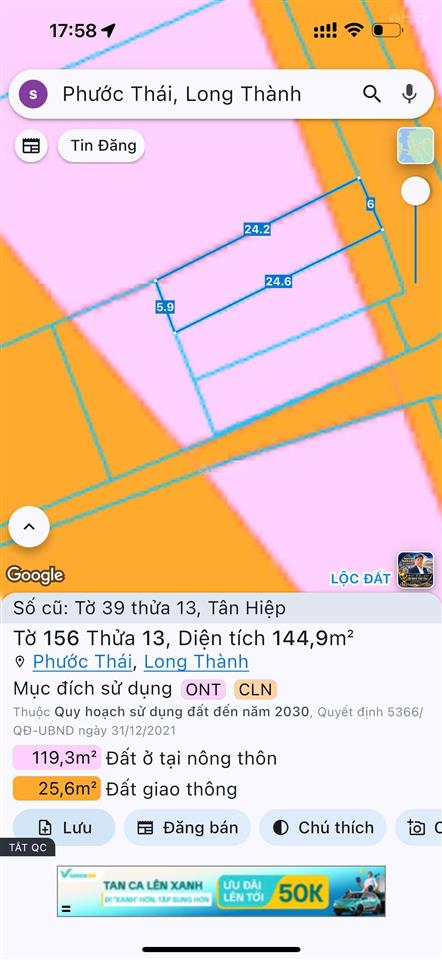 Nhà xã tân hiệp  long thành 145m2  100m2 thổ cư  đường nhựa lớn 2 làn xe  dân cư ô cờ đông đúc