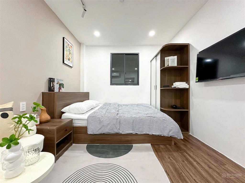 Căn hộ 1 phòng ngủ cho thuê ngay trần hưng đạo quận 5, thang máy, hầm xe, mặt tiền, máy giặt riêng