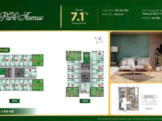 Căn 2pn giá tốt dự án the park avenue novaland