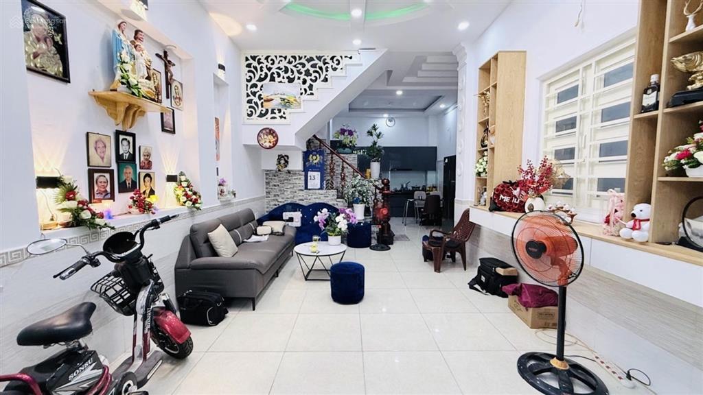 Bán nhà 4 tầng hiệp thành quận 12  khu phân lô  ngang 5m  hẻm nhựa xe hơi  giá 5.3 tỷ tl