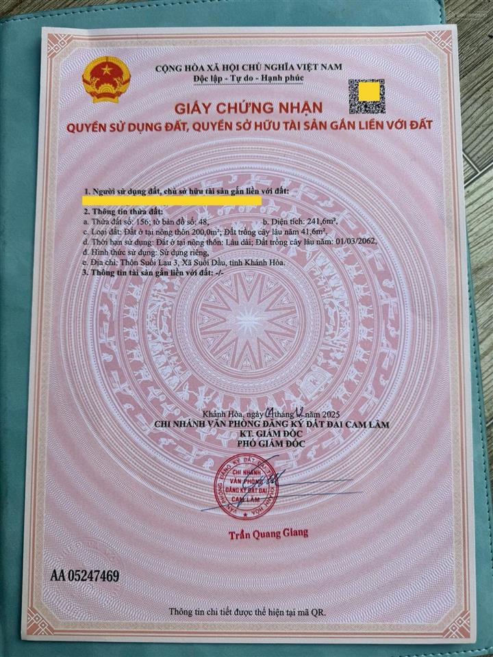 Chủ kẹt tiền cần bán nhanh lô đất 241m2 full thổ cư giá rẻ chỉ hơn 1 tỷ