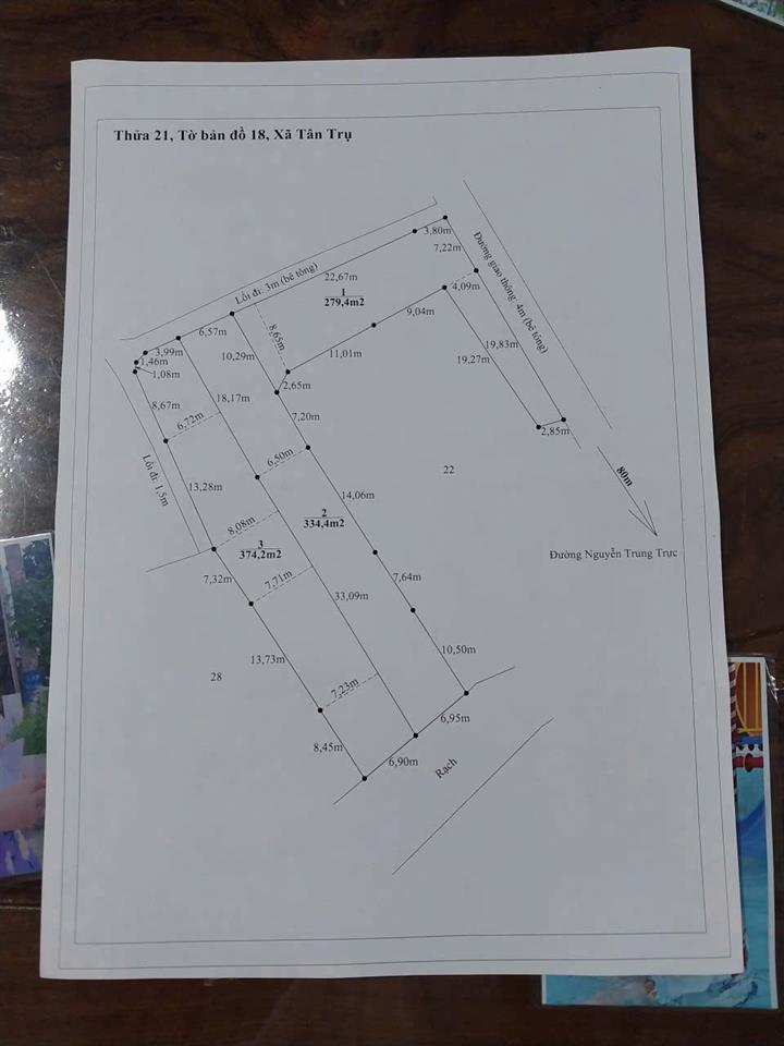 Bán lô đất thổ trung tâm xã Tân Trụ giá đầu tư 1,05 tỷ