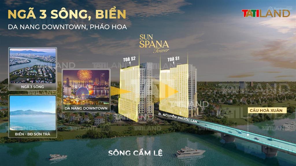 Bán căn studio spana tower tòa s2 tầng cao view pháo hoa, view biển
