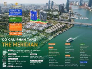 Căn hộ cao cấp the meridian  căn góc hiếm 2pn, view downtown  pháo hoa sông hàn  biển mỹ khê