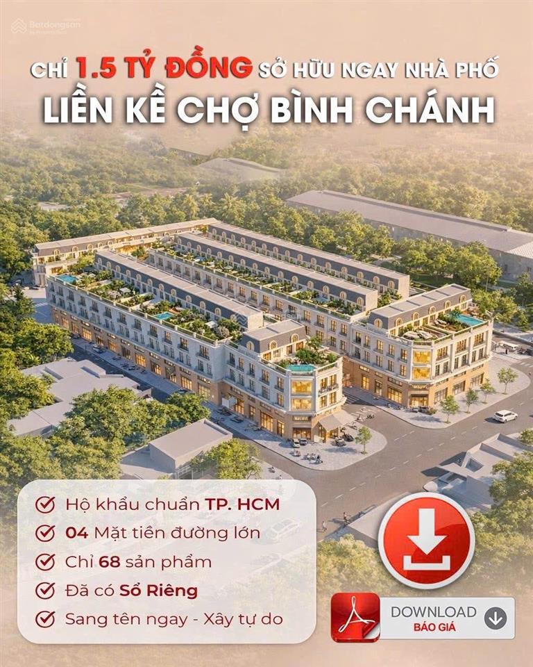 Chỉ thanh toán 1tỷ200 triệu sở hữu ngay 1 lô đất bình chánh đã có sổ hồng riêng công chứng ngay