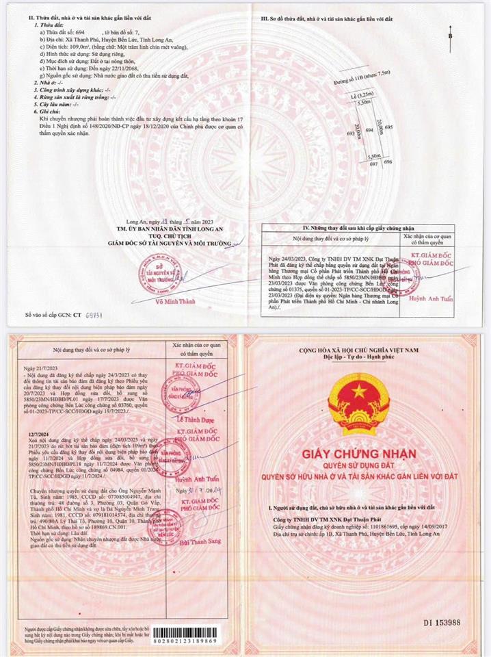 Đất nền sát bình chánh chỉ 25tr/m2 pháp lý sạch sổ hồng riêng.trả trước chỉ 900 triệu, 0817 066 ***