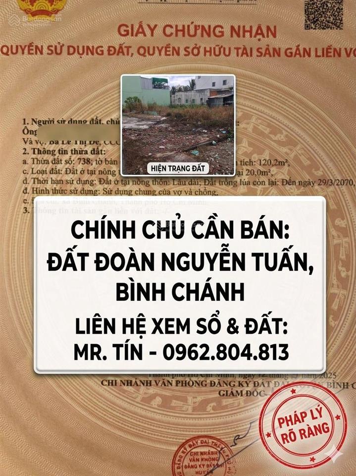 Huyện bình chánh, tp.hcm. bán nền đoàn nguyễn tuấn  2,6 tỷ