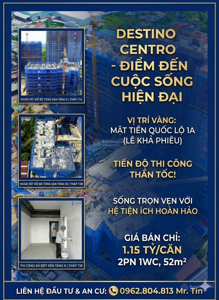 Cơ hội chỉ có một căn duy nhất 1.15 tỷ/căn 2pn 1wc vị trí mặt tiền đường ql1a (destino central)