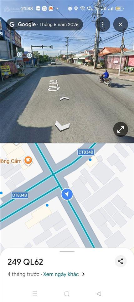 Lô đất góc ngã tư mỹ phú  mặt tiền ql62  có sẵn nhà xưởng  kinh doanh ngay