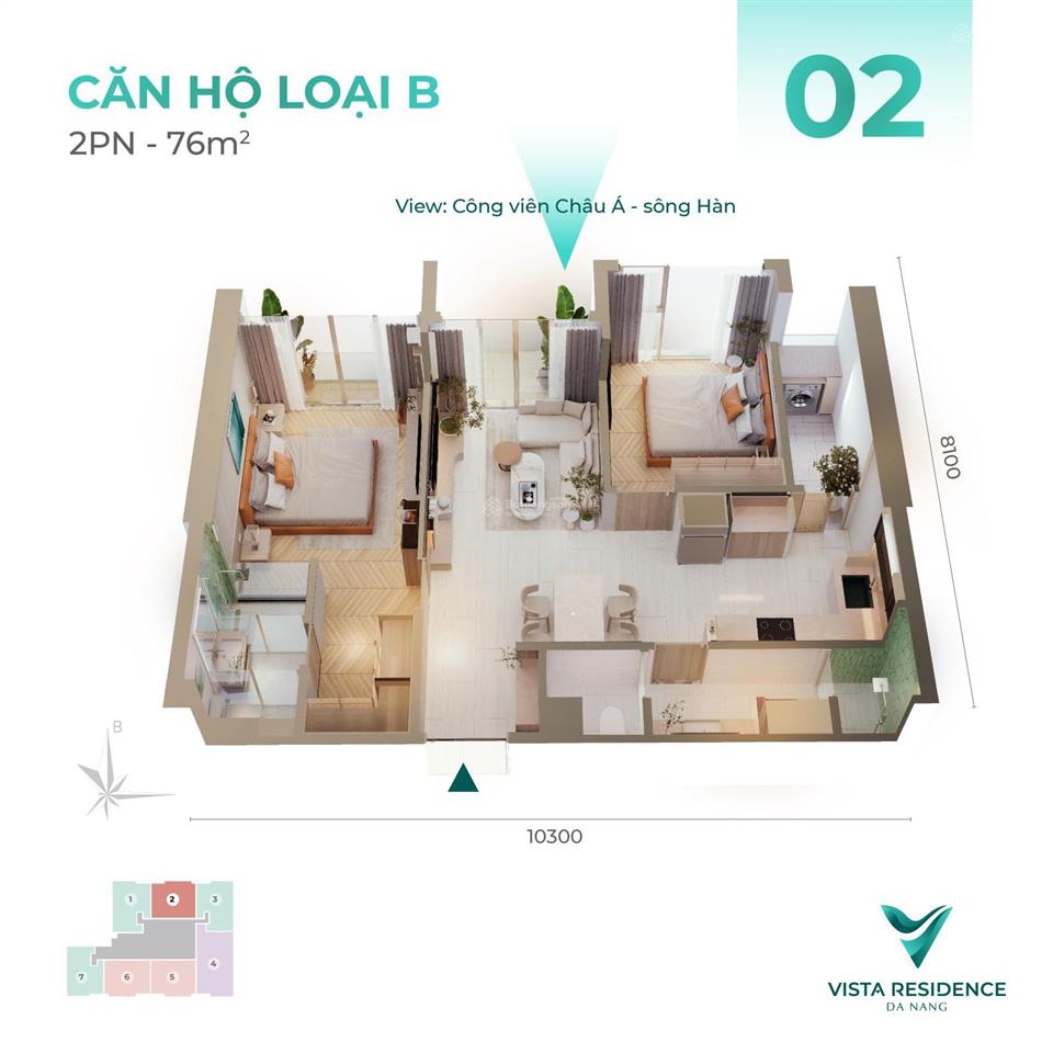 Siêu hot  căn 2pn 76m2  4.5 tỷ full nội  bàn giao t5/2026  dt cho thuê 25tr/ tháng