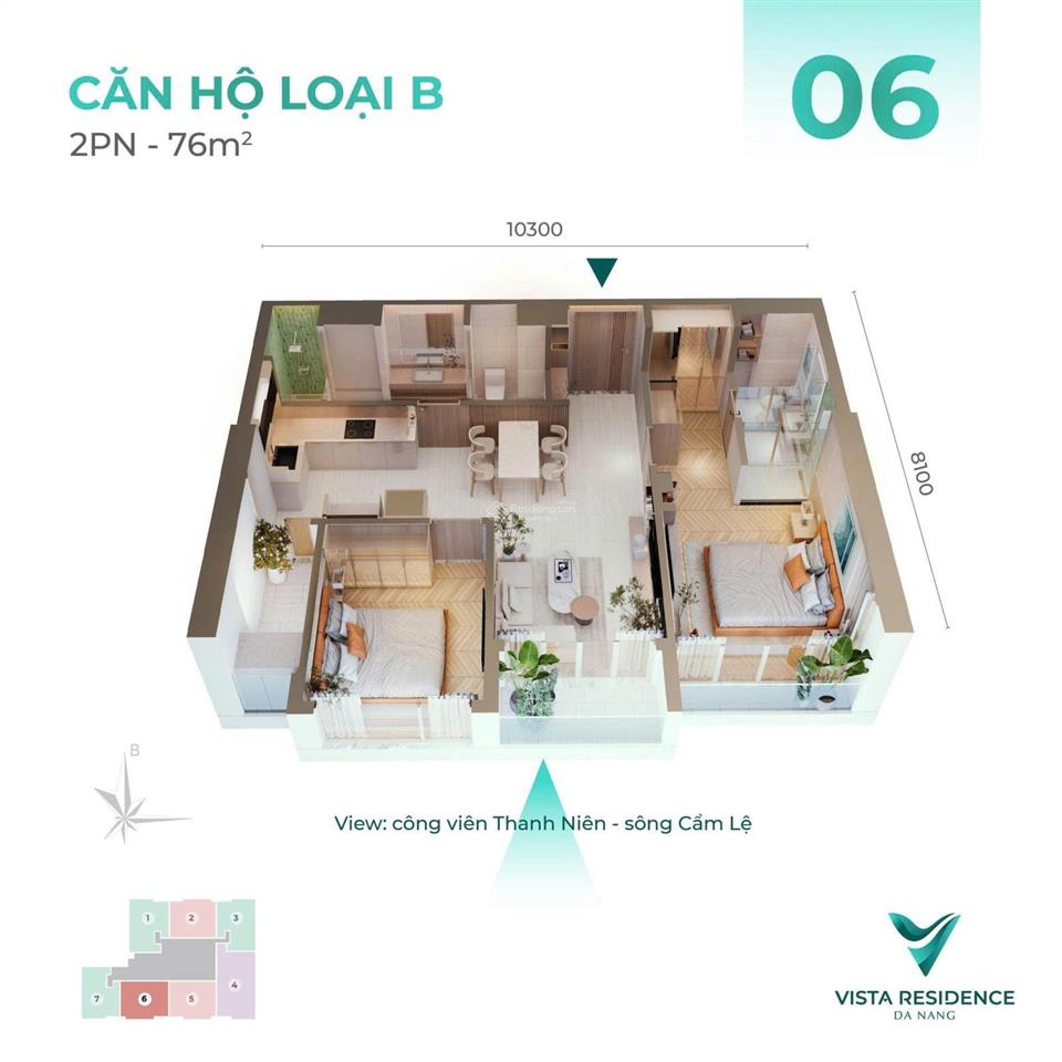 Siêu hot  căn 2pn 76m2  4.5 tỷ full nội  bàn giao t5/2026  dt cho thuê 25tr/ tháng