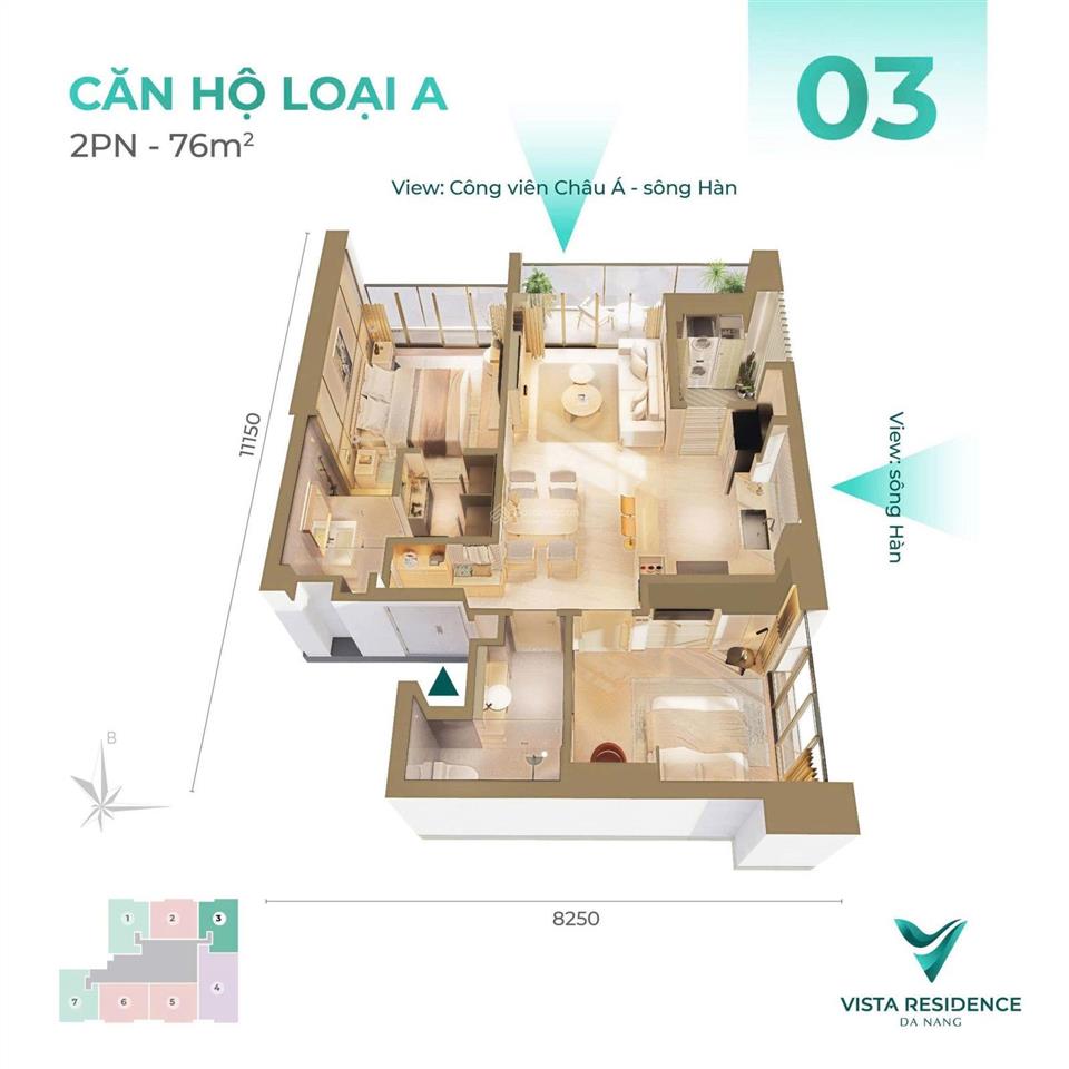 Siêu hot  căn 2pn 76m2  4.5 tỷ full nội  bàn giao t5/2026  dt cho thuê 25tr/ tháng