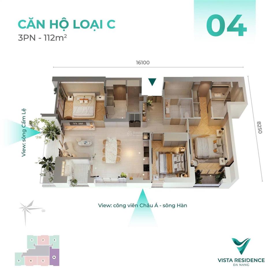 Siêu hot  căn 2pn 76m2  4.5 tỷ full nội  bàn giao t5/2026  dt cho thuê 25tr/ tháng