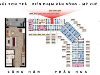 1,7 tỷ  30m² căn studio  view trực diện biển mỹ khê  cho thuê 18tr/tháng  sun group