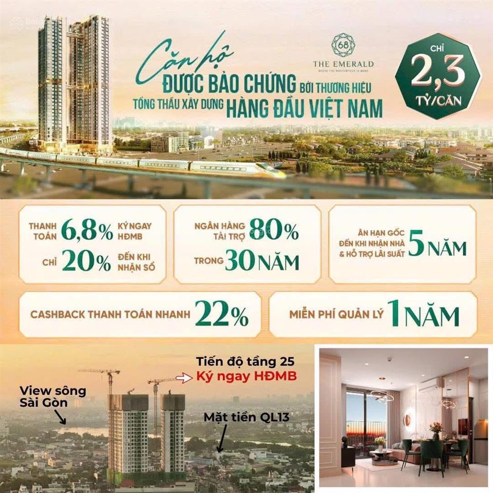 Hàng hiếm tại the emerald 68, 6 tỷ, 87,5m2, 3pn, 2wc