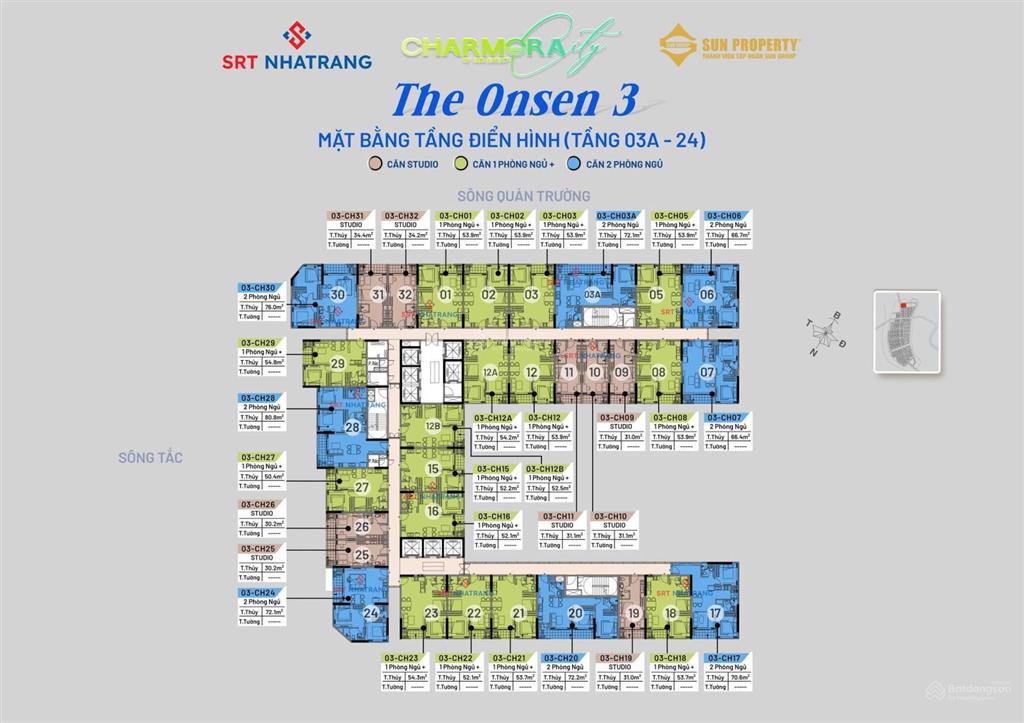 Cần bán căn 2 ngủ, 2wc  o3.1728, sổ lâu dài, tòa onsen 3, view sông quán trường, 89m2, giá 4,7 tỷ