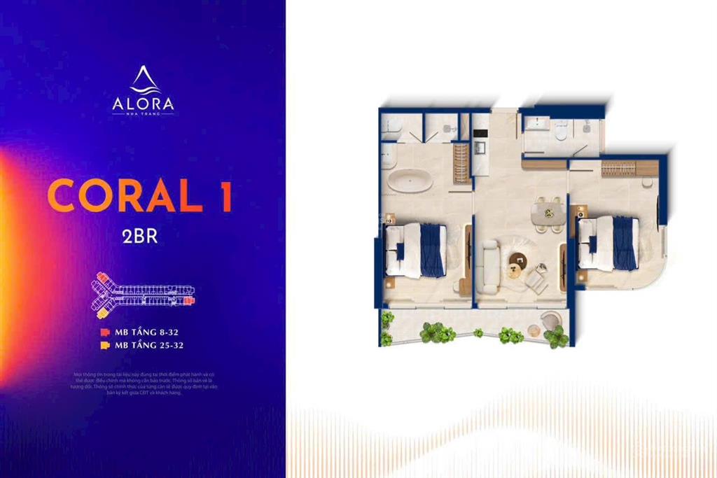 Bán căn hộ 2 ngủ view biển nha trang giá tốt, 61m2, chỉ thanh toán 10% đến khi nhận nhà