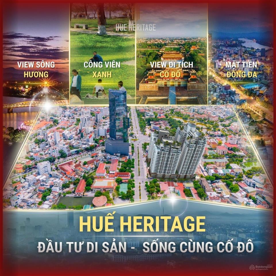 Căn hộ cao cấp hue heritage, dòng tiền cho thuê  3pn, 2pn ngay ngã 6 trung tâm, đối diện vincom