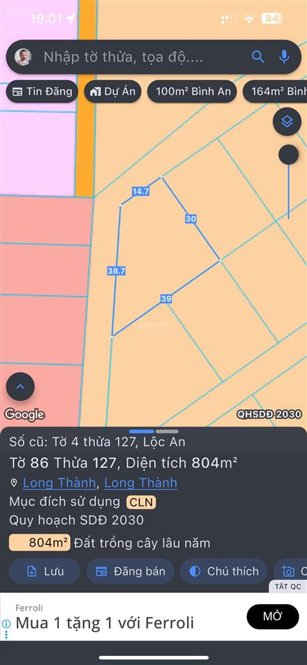 Ngân hàng thanh lý lô đất 804m2 liền kề kcn lộc an bình sơn, gần kcn long đức, giảm giá mạnh