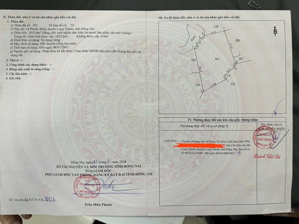 Bán đất xã phước thái  tiềm năng đầu tư sinh lời cao