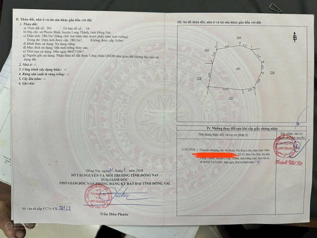 Bán đất xã phước thái  tiềm năng đầu tư sinh lời cao