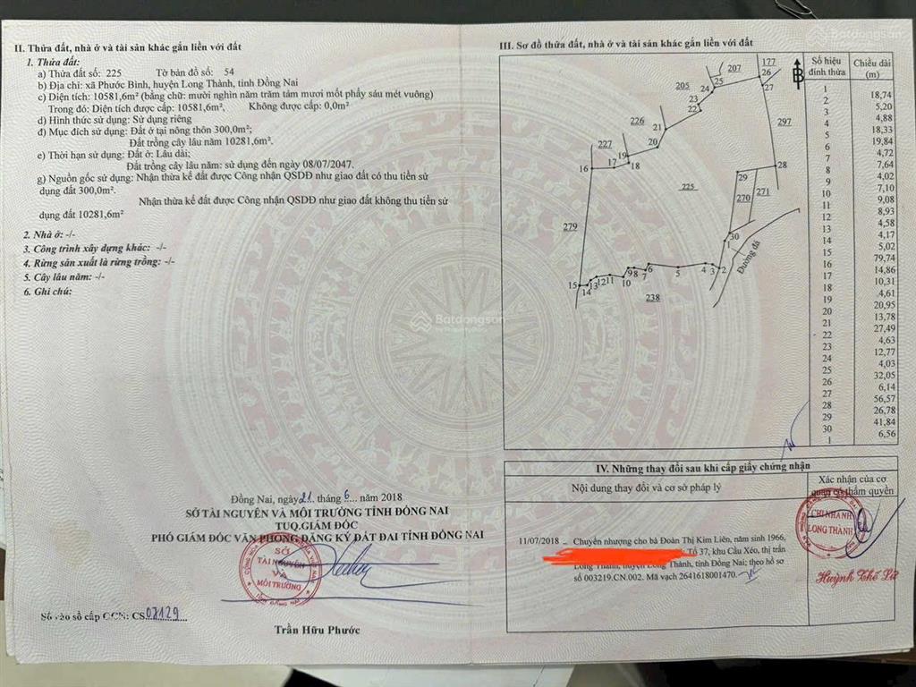 Bán đất xã phước thái  tiềm năng đầu tư sinh lời cao