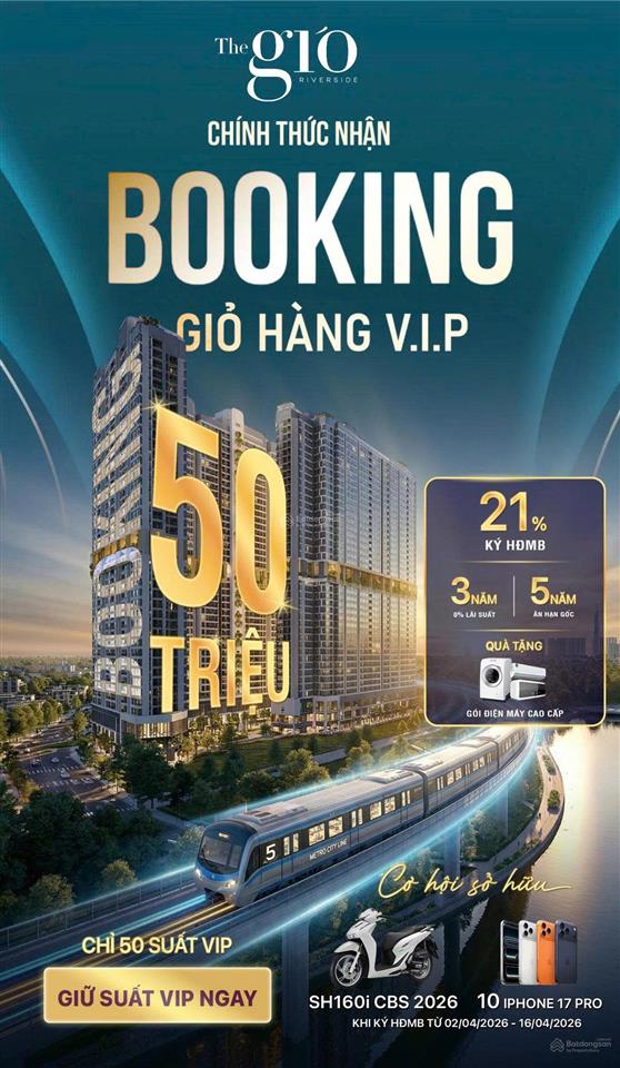 Giỏ hàng độc quyền the gió riverside  thanh toán chỉ 650tr nhận nhà thanh toán giãn đến 2028