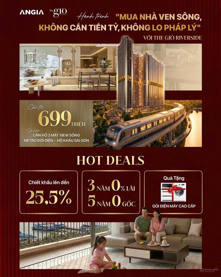 Booking sớm nhận ưu đãi lên tới 22.3%  căn đẹp view sông tháp gió đông 2 chỉ 650tr nhận nhà