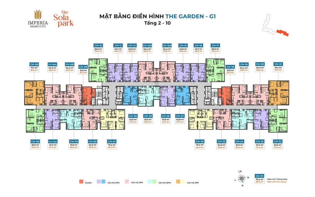 Chính chủ bán căn 2n+ the sola park  vinhomes smart city, ban công đông nam, giá 5.2 tỷ