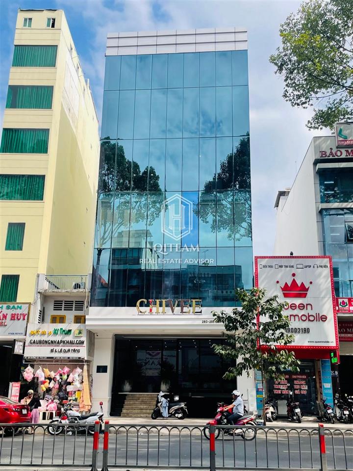 Cho thuê building  ba tháng hai, quận 10 (9x25m hầm 7 tầng  tm, pccc)  1200m² sử dụng