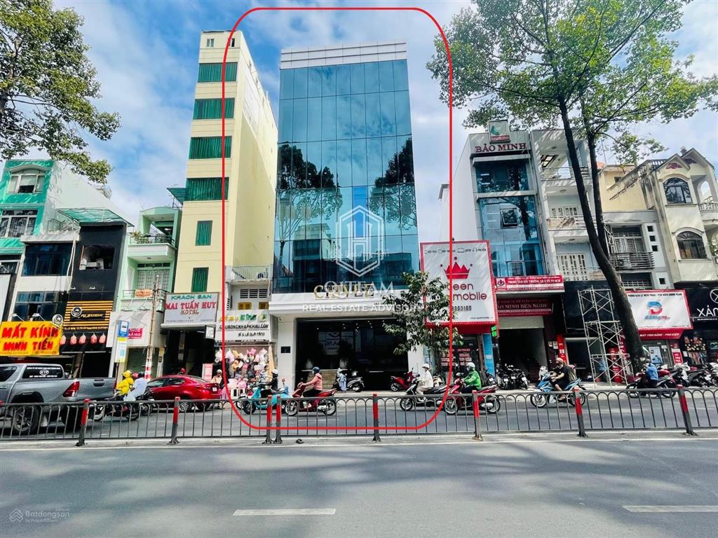 Cho thuê building  ba tháng hai, quận 10 (9x25m hầm 7 tầng  tm, pccc)  1200m² sử dụng
