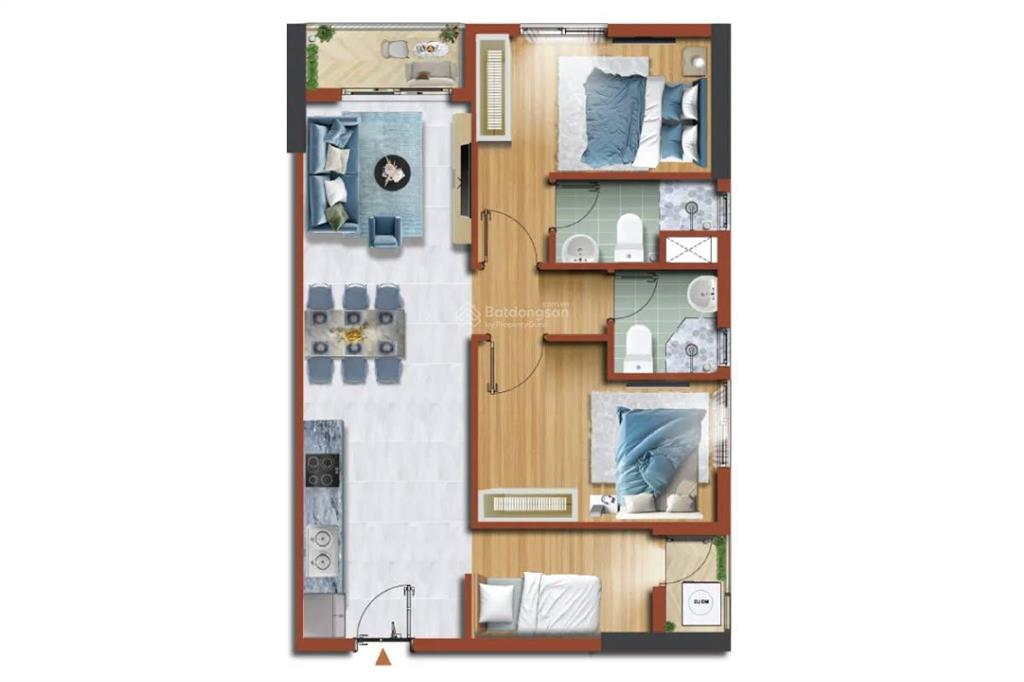 Cần bán căn góc 2pn+  2wc destino centro | 63m² | có thể thiết kế 3pn | chỉ 450 triệu nhận nhà.